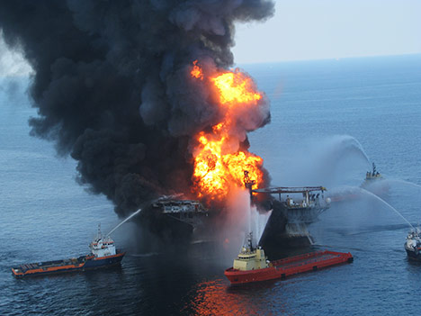 Oil rig explosion
